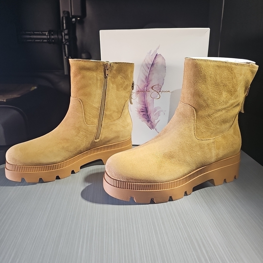 Jessica Simpson Ulalie Tuscan Tan Serpa Lined Oiled Suede Boot Size 11M NEW